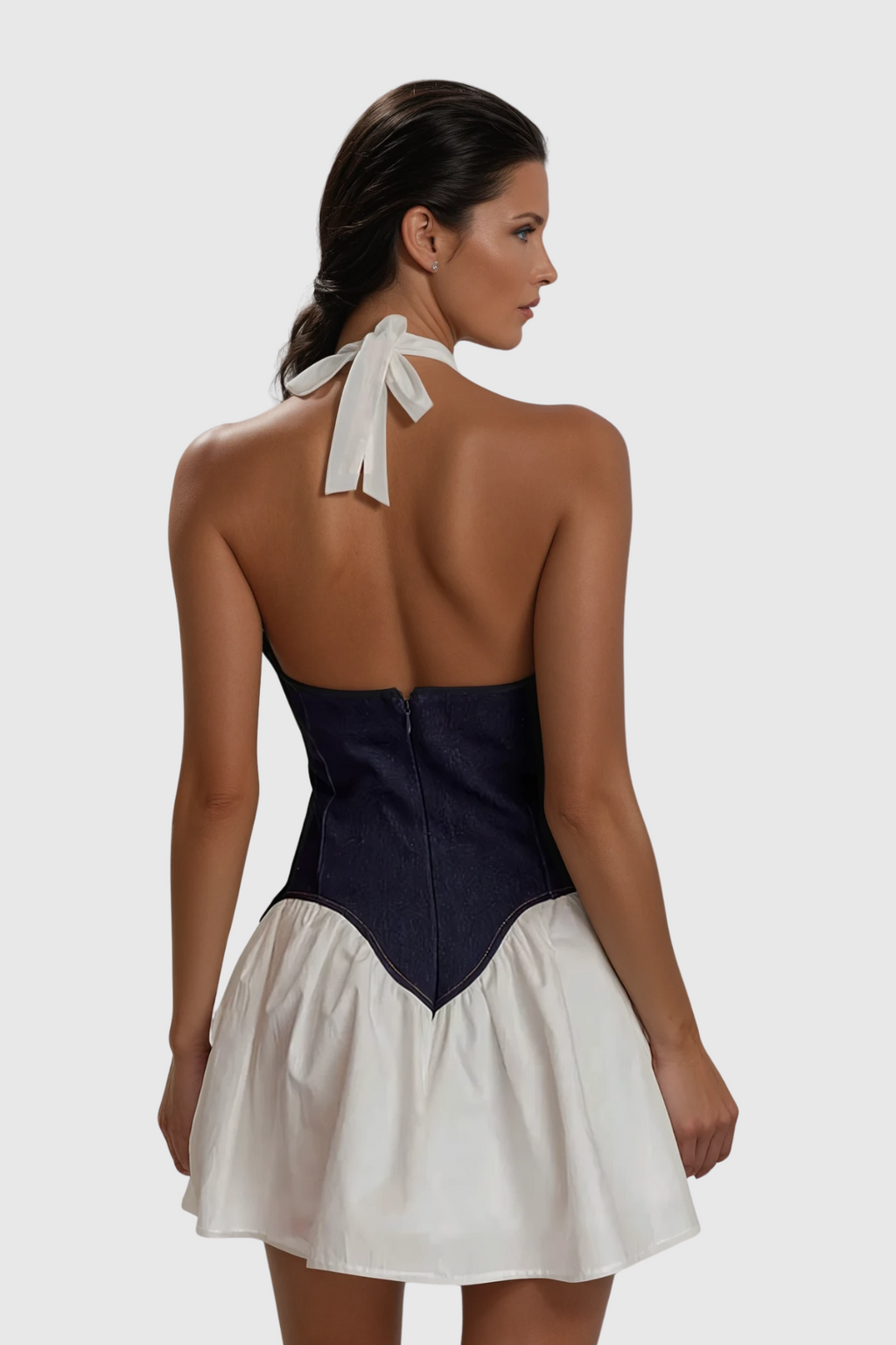 Dagur Plunge Ruffle Mini Dress