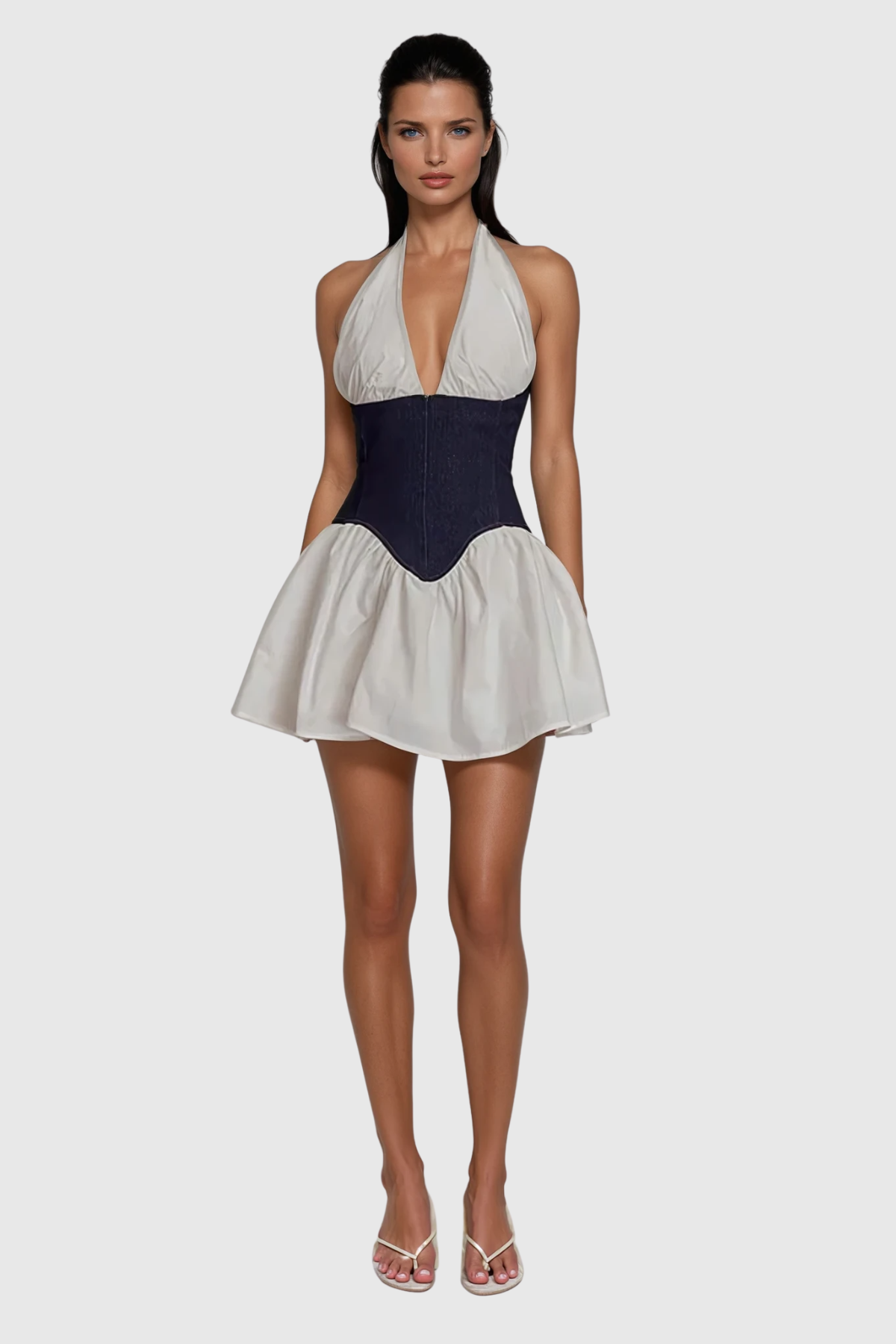 Dagur Plunge Ruffle Mini Dress