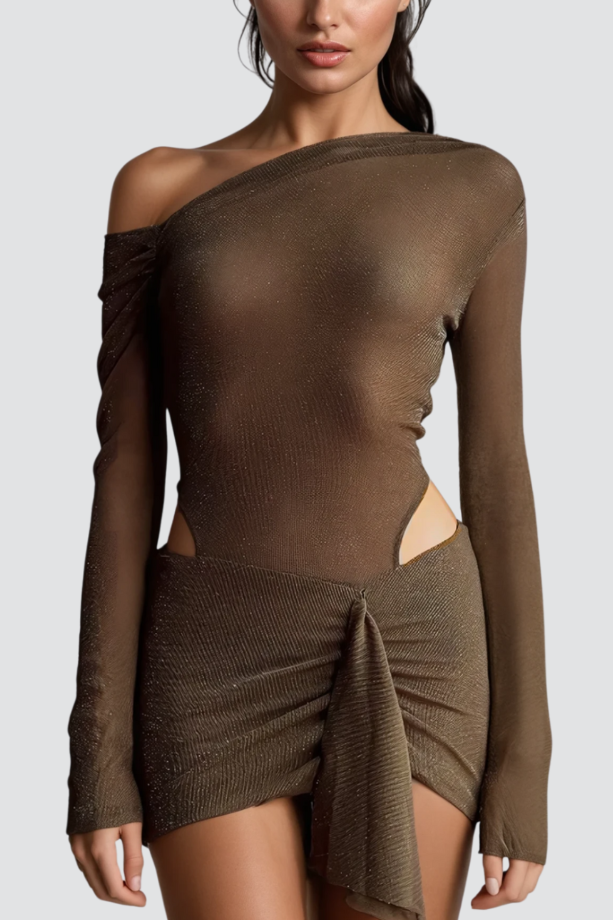 Dahlia Asymmetric Sequin Mini Dress