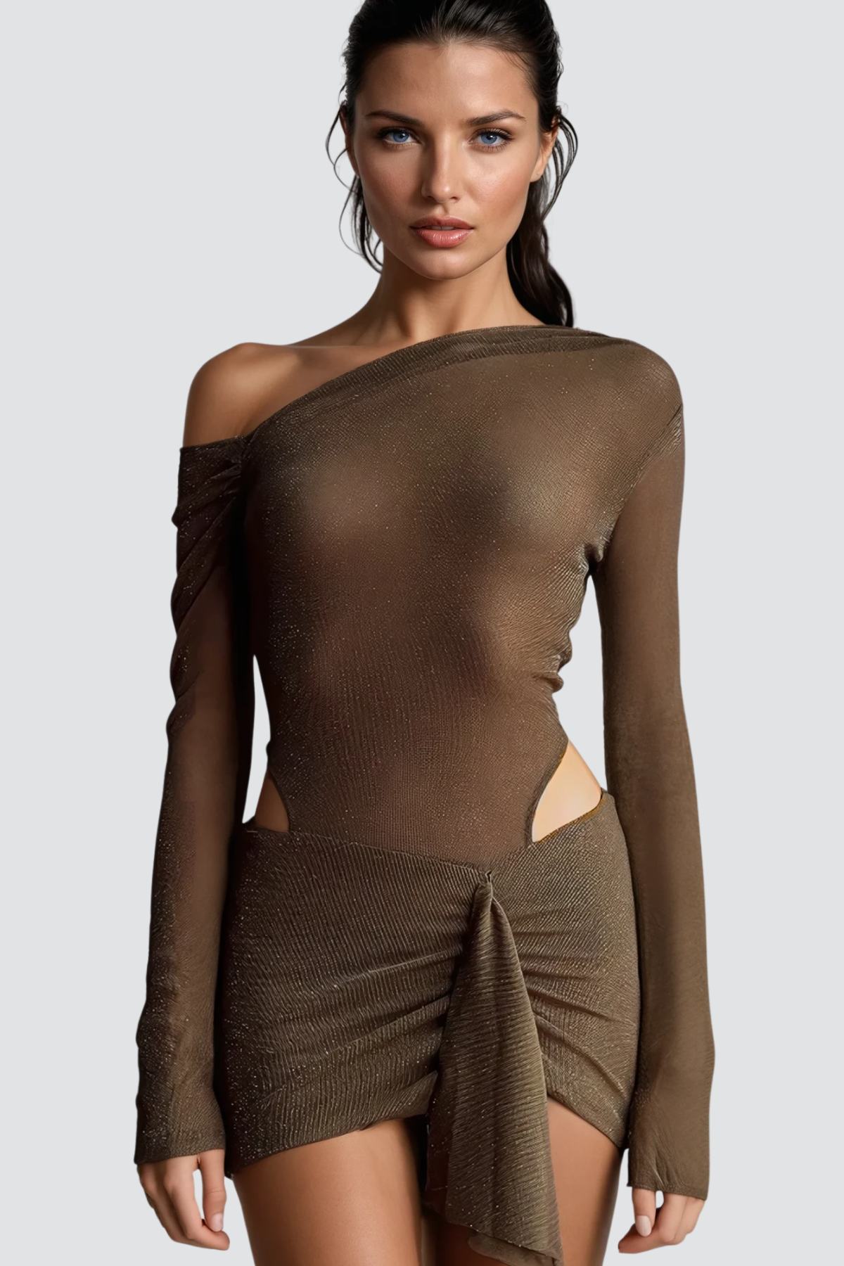 Dahlia Asymmetric Sequin Mini Dress