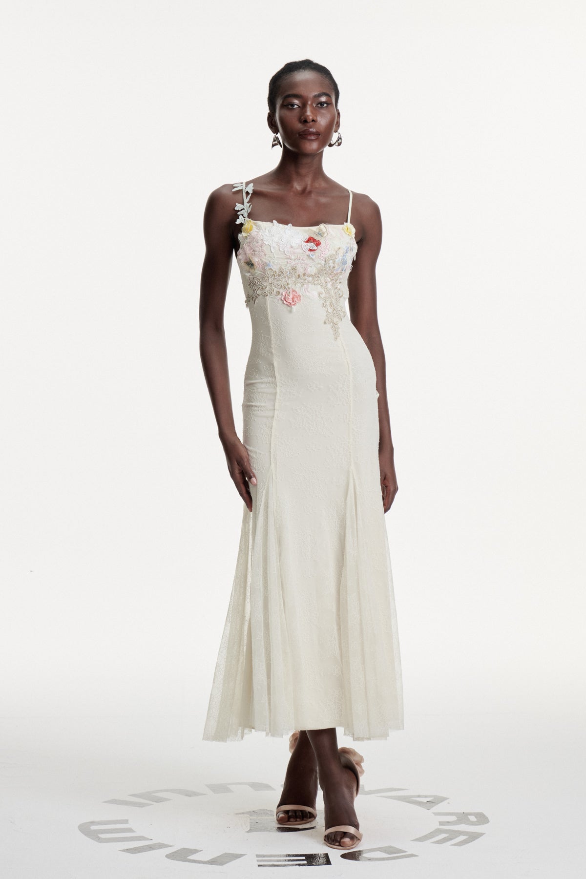 Daliborka Lace Flower Embroidered Maxi Dress