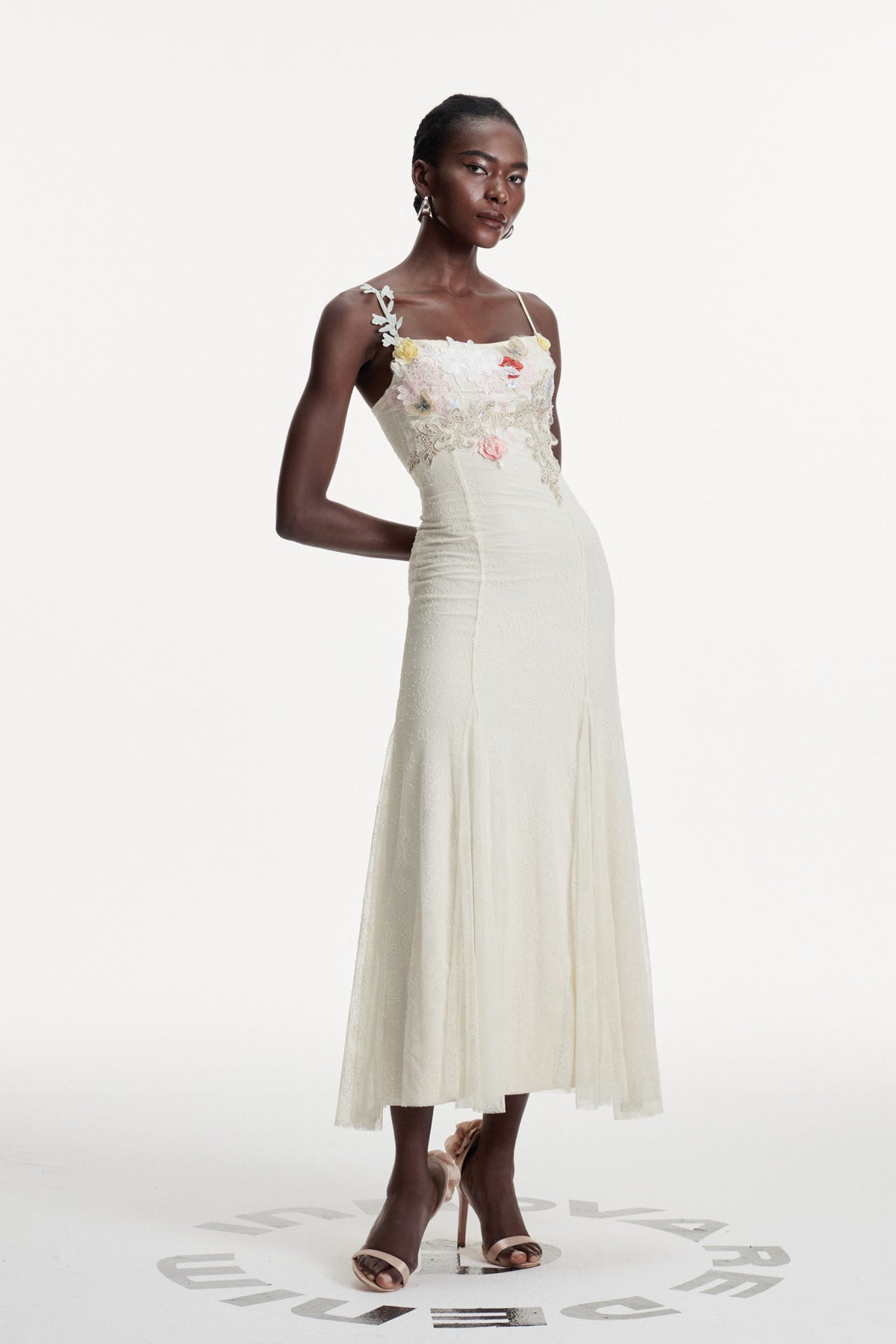 Daliborka Lace Flower Embroidered Maxi Dress