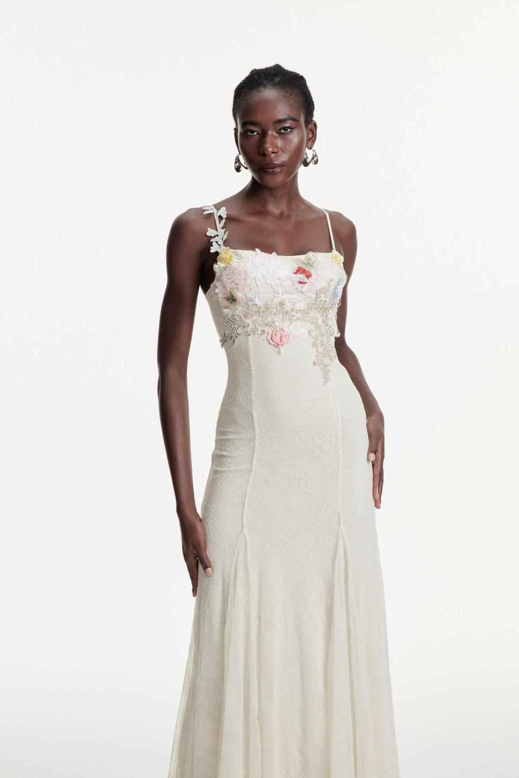 Daliborka Lace Flower Embroidered Maxi Dress