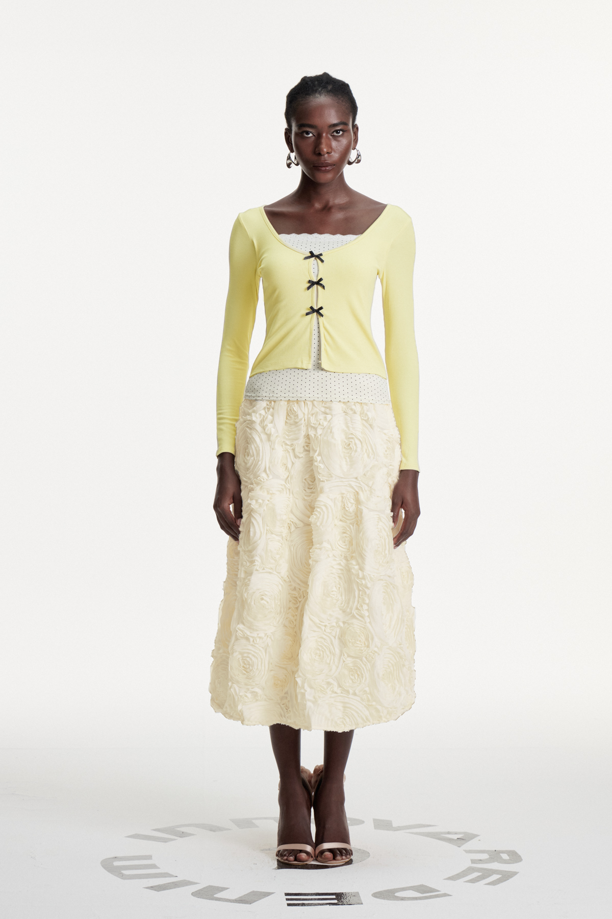 Dalida Bow Dot Long Sleeve Top