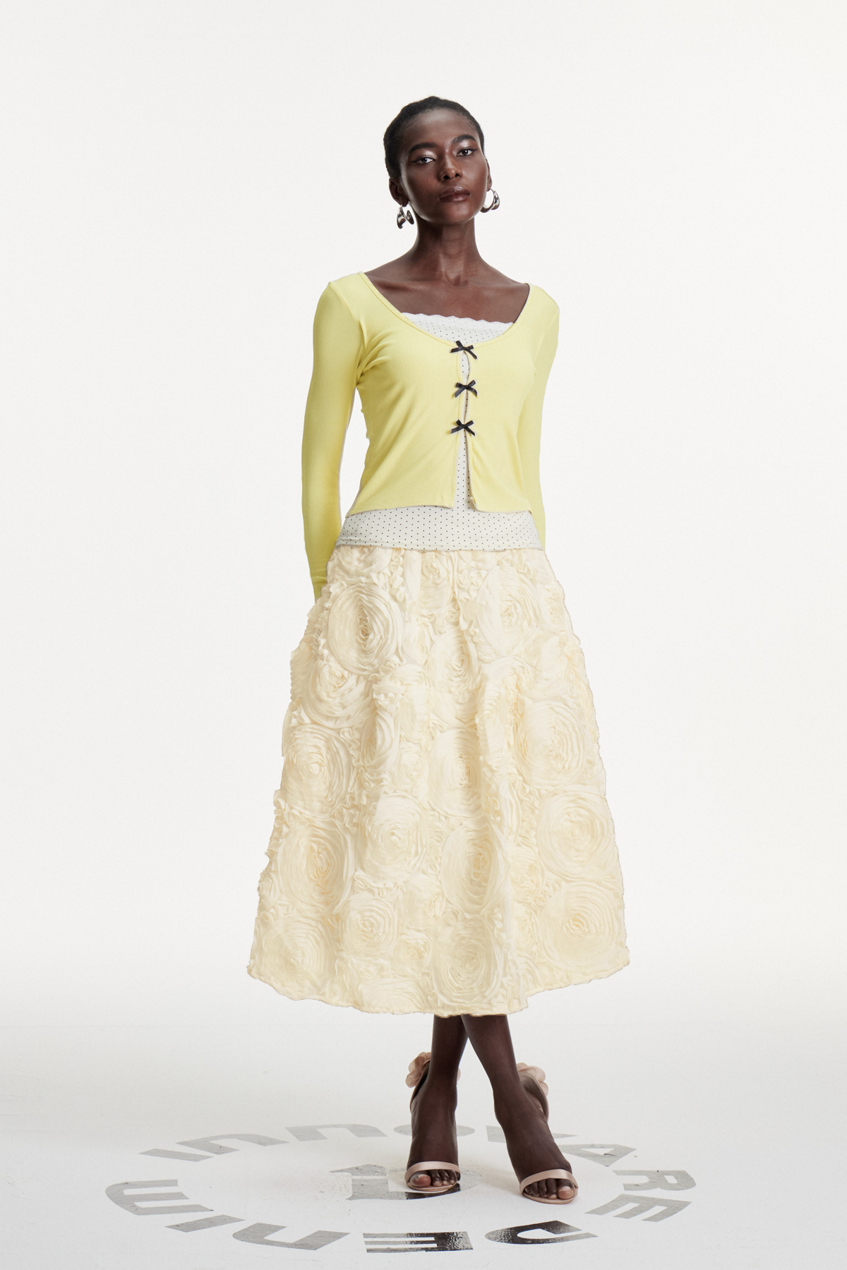 Dalida Bow Dot Long Sleeve Top