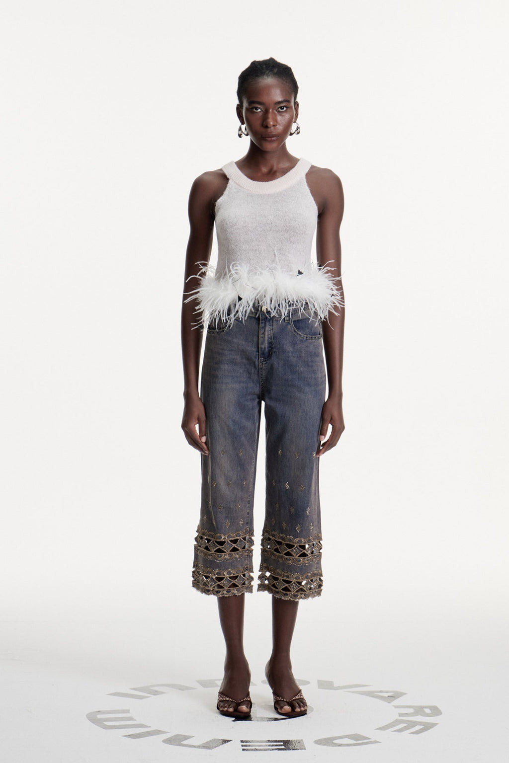 Dalisay Cutout Rhinestone Jeans