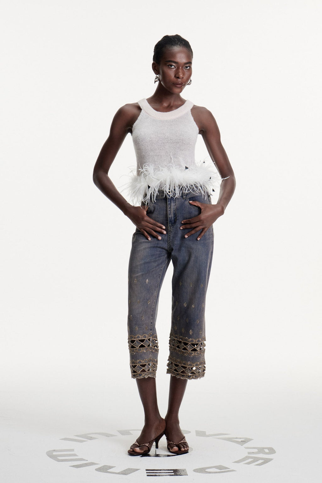 Dalisay Cutout Rhinestone Jeans