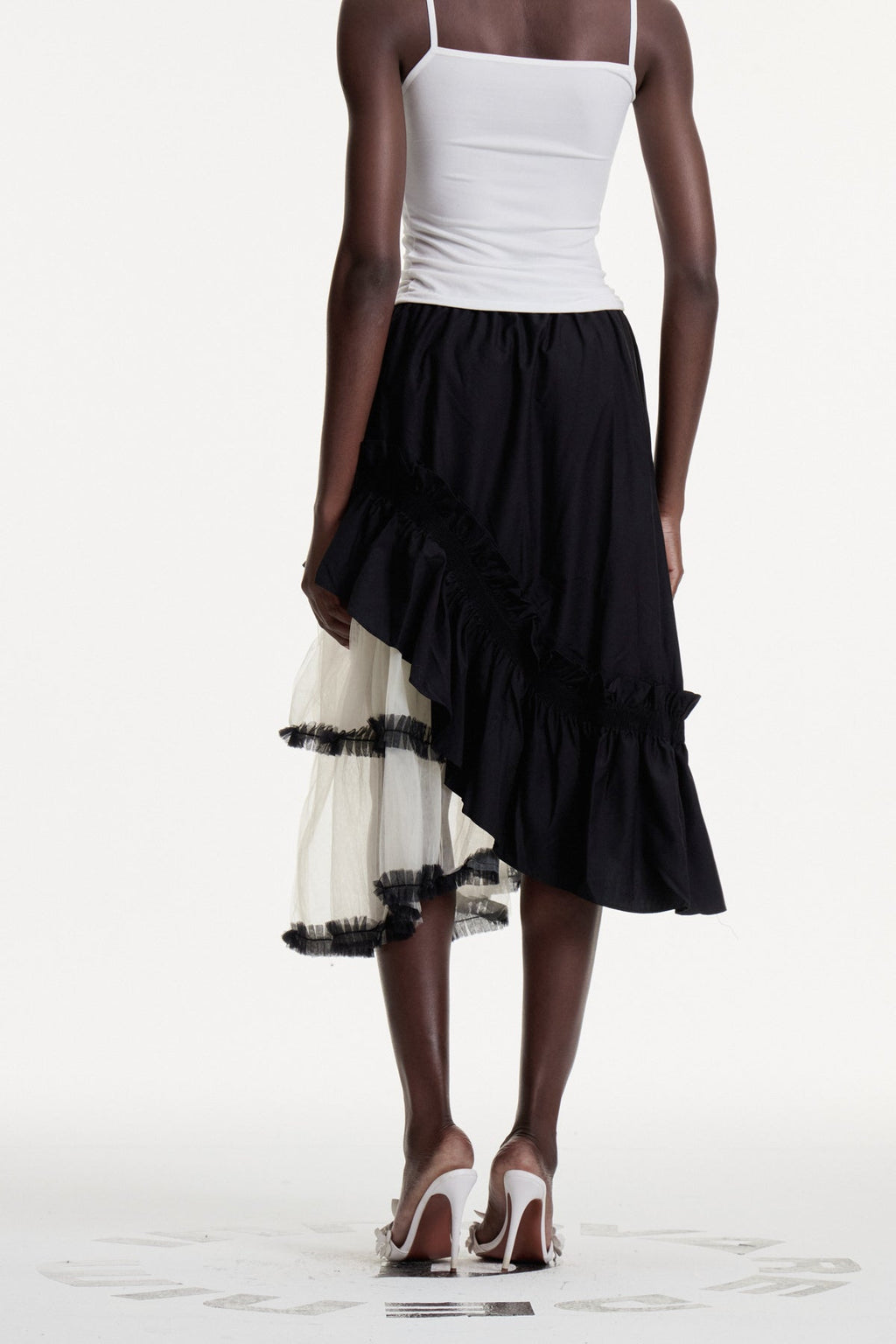 Dalitso Asymmetric Mesh Maxi Skirt
