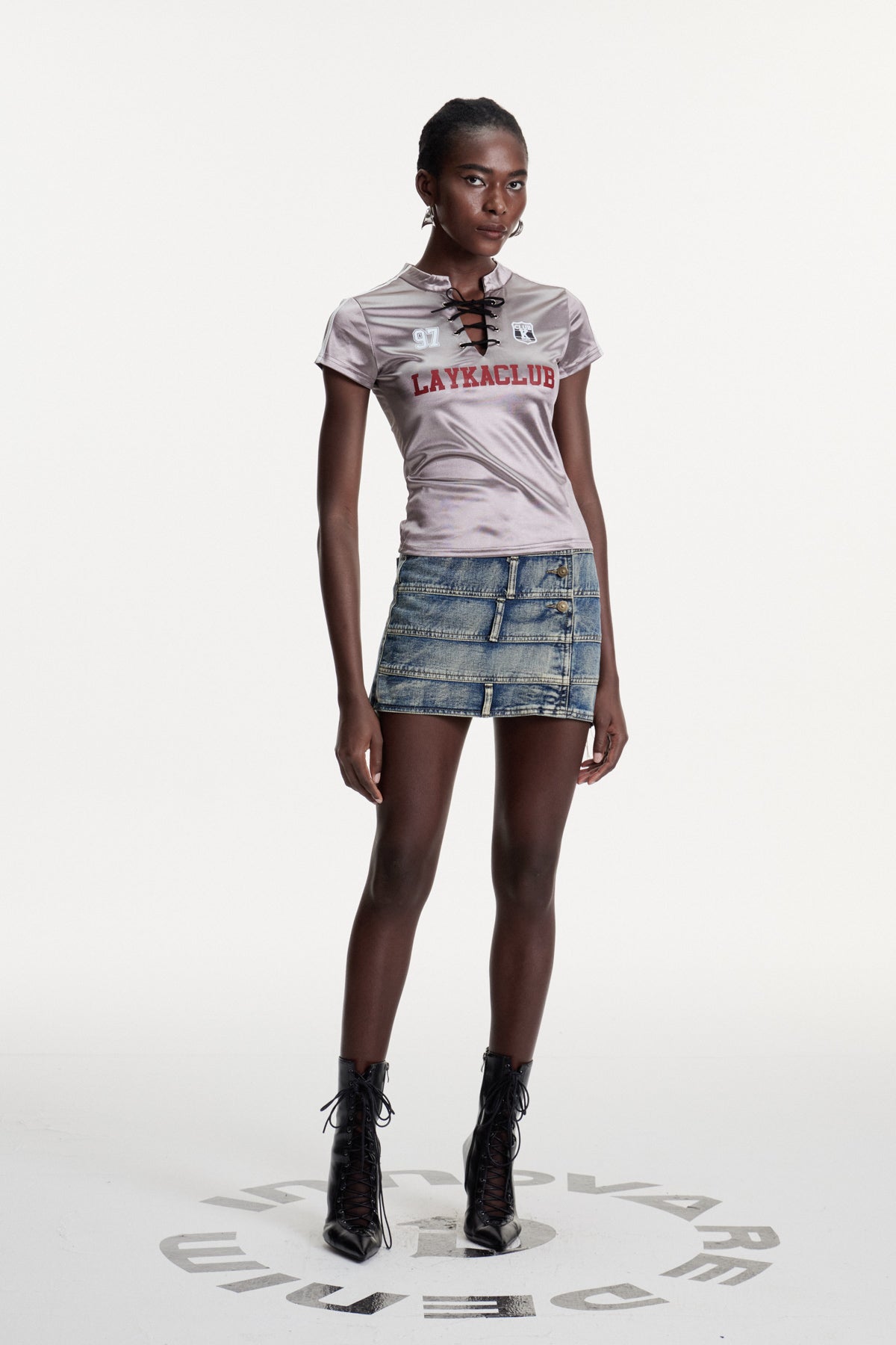 Damasus Deconstruct Denim Mini Skirt