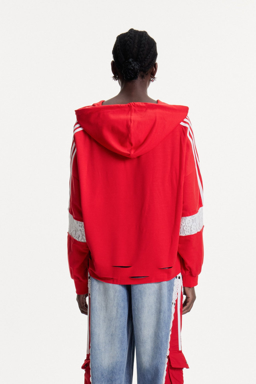 Damianos Lace Print Hooded Top