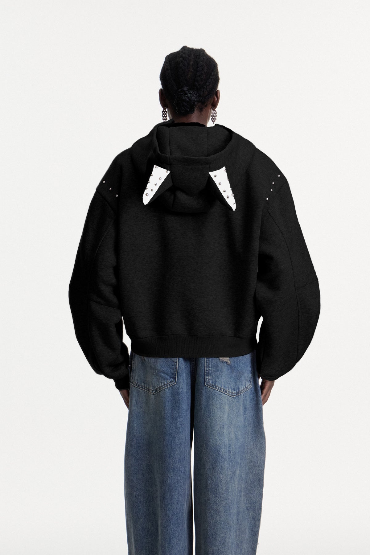 Damianus Embellished Hooded Jacket In Black