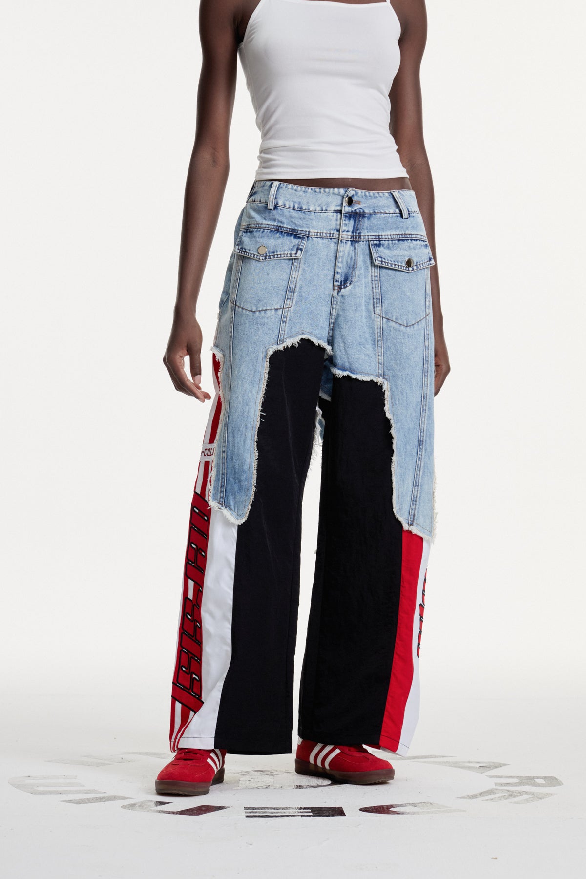 Damijana Patchwork Asymmetric Jeans