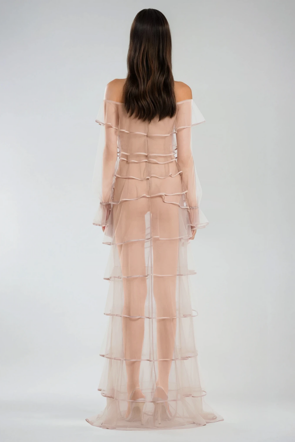 Damion Off Shoulder Flower Ruch Maxi Dress