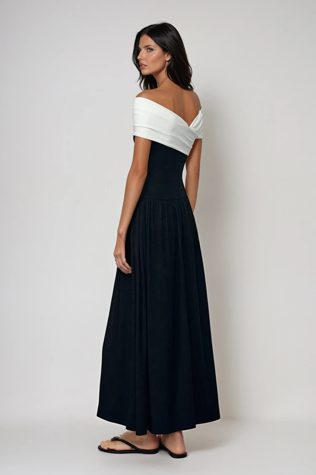 Danel Off Shoulder Ruch Asymmetric Maxi Dress