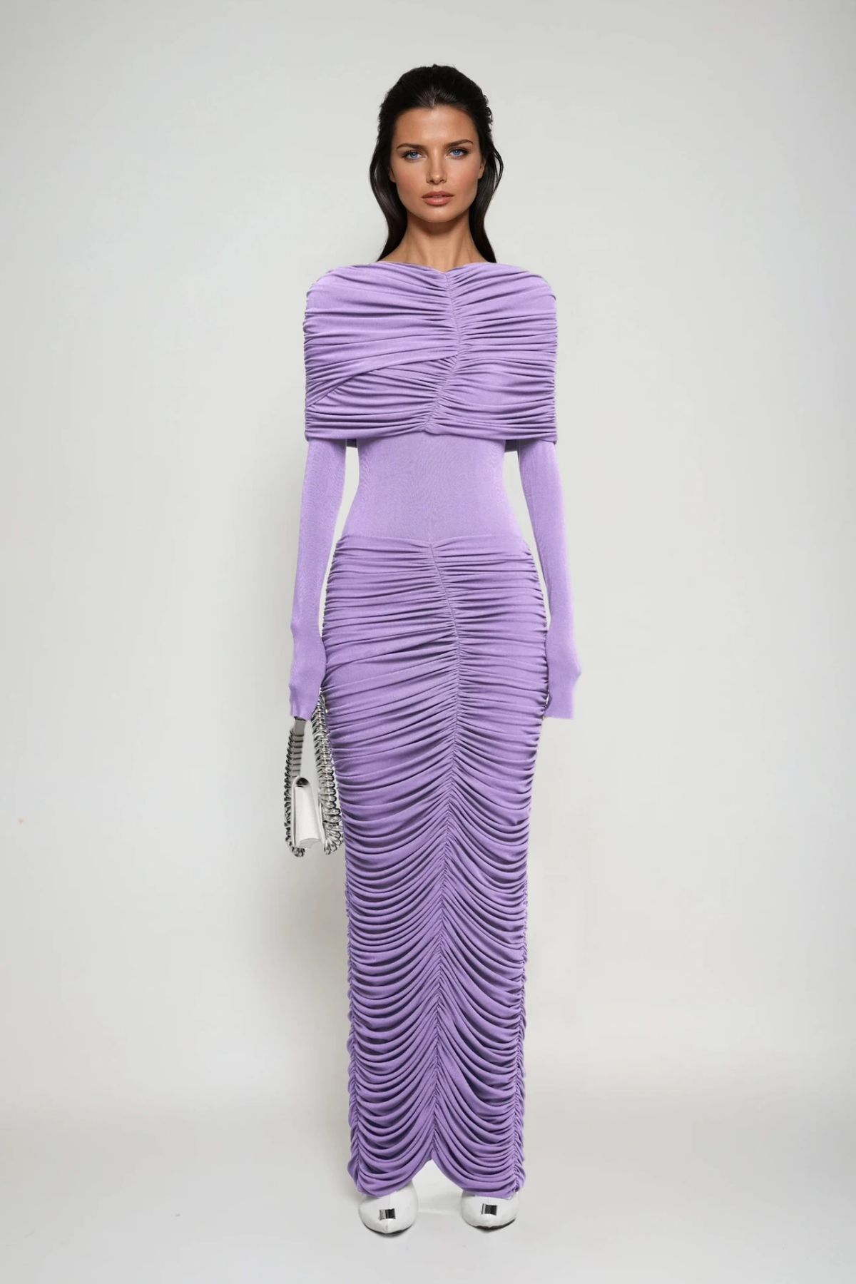 Daniel Ruch Drawstring Maxi Dress