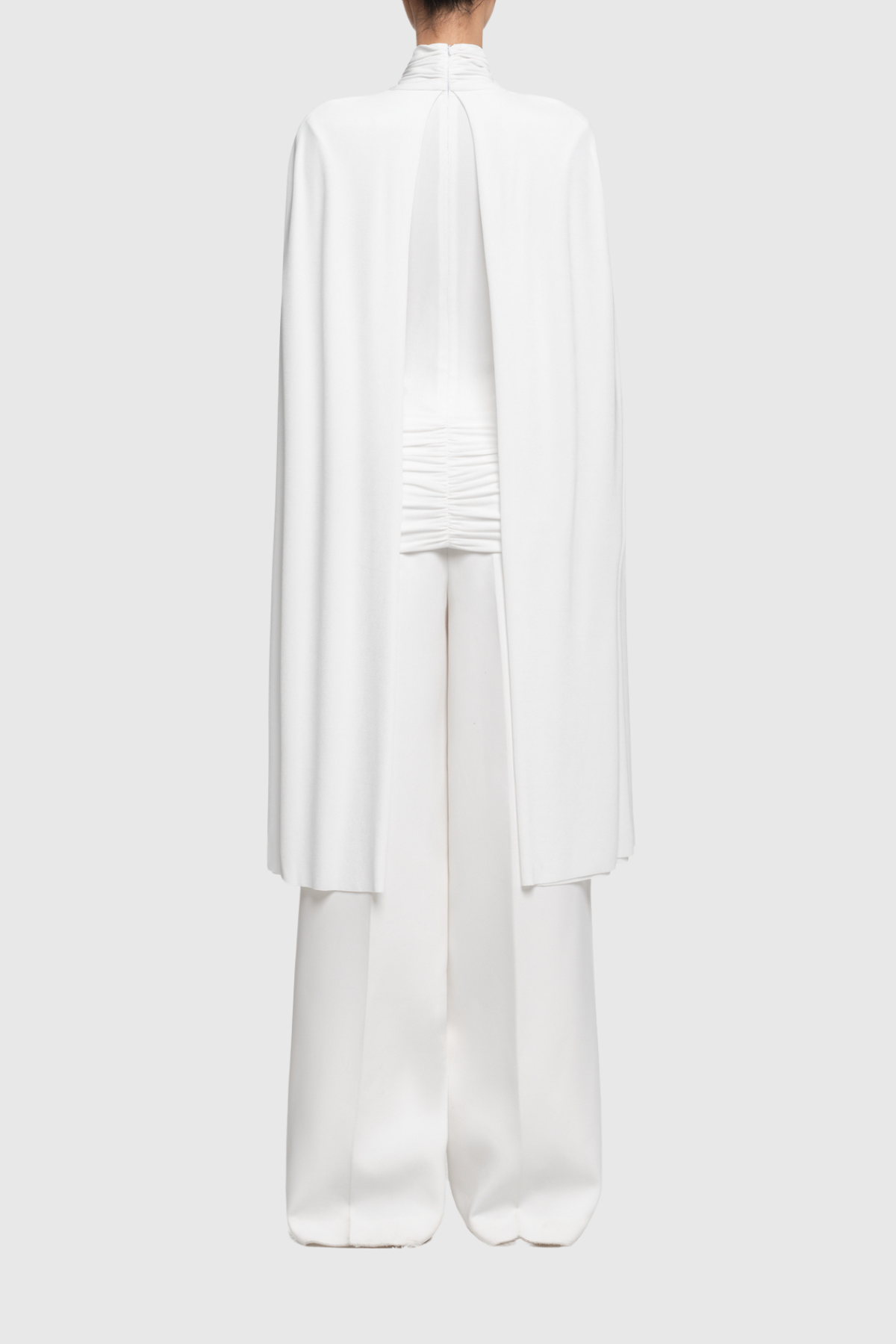 Danielius Bodycon Ruch Shawl Top In White