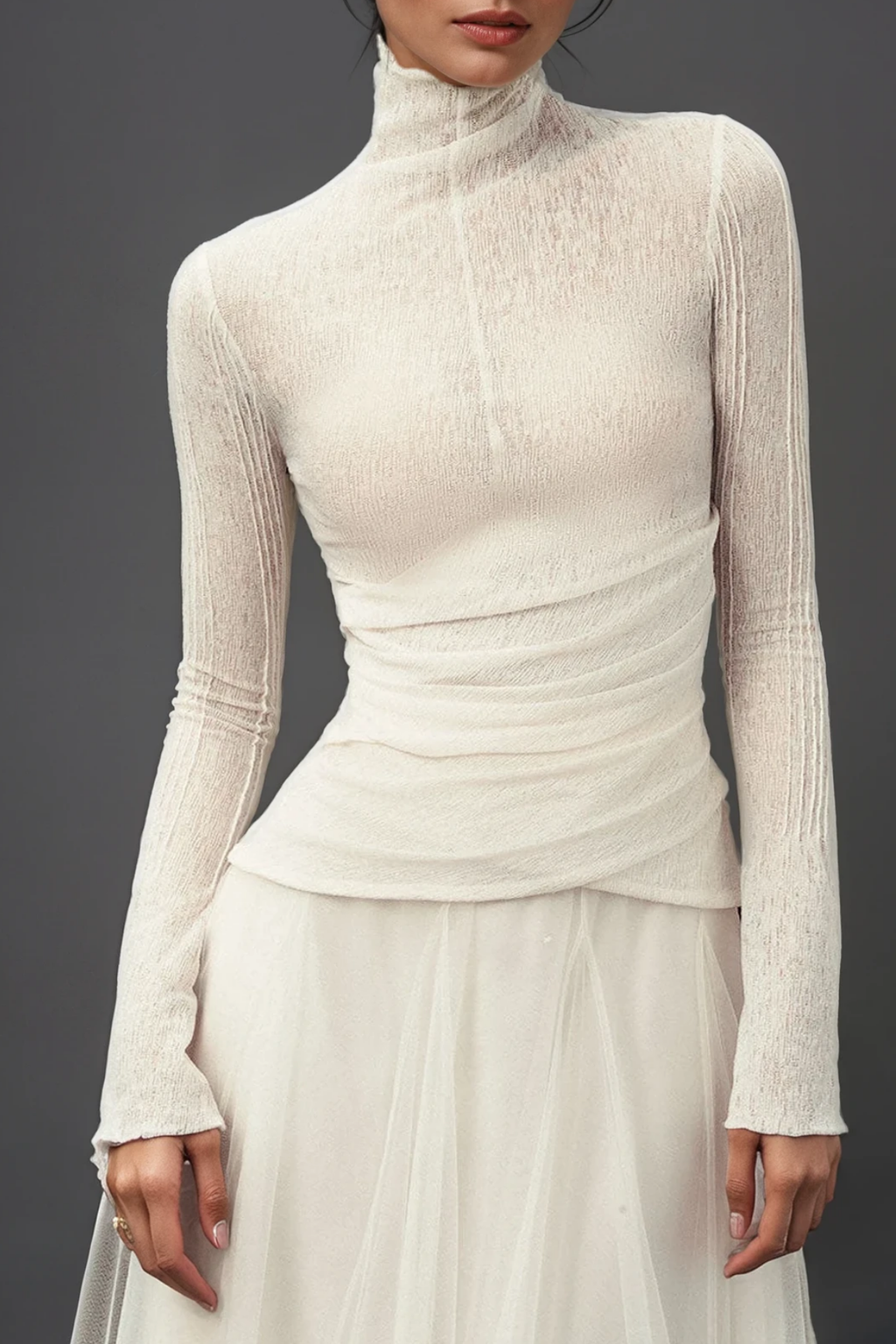 Daniels High Neck Ruch Maxi Dress