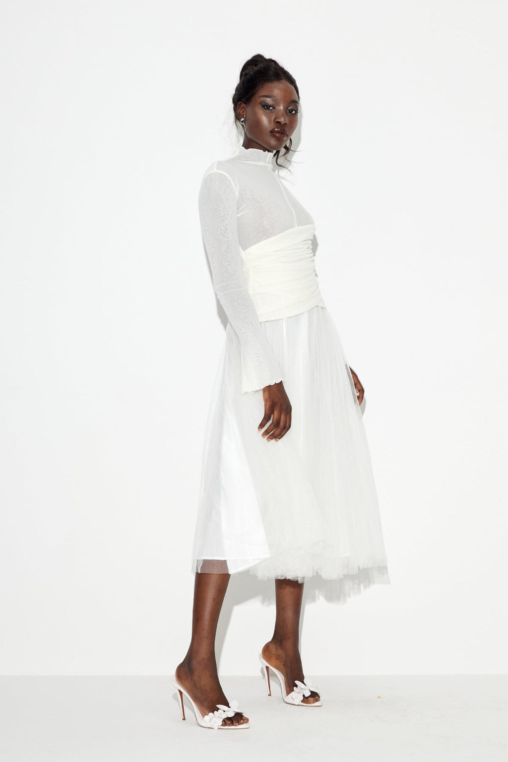 Daniels High Neck Ruch Maxi Dress