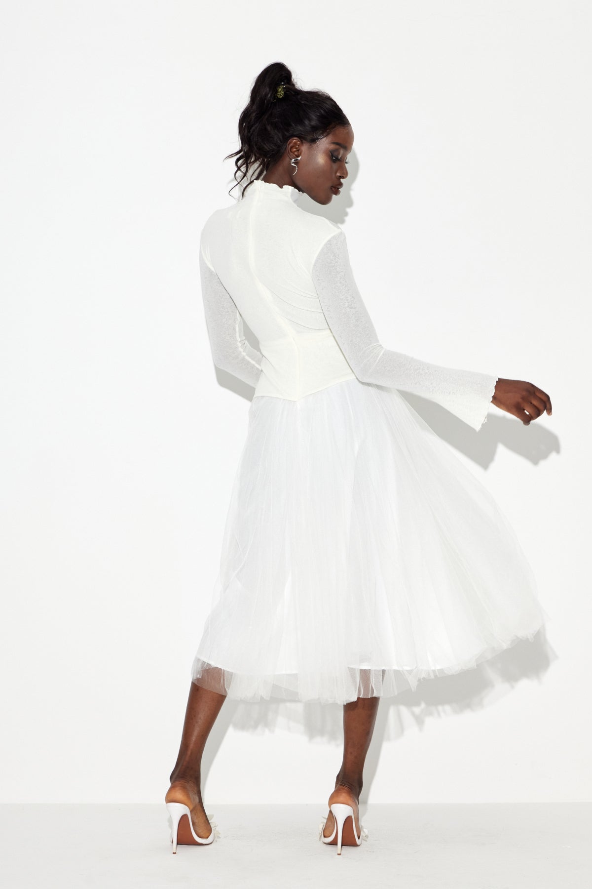 Daniels High Neck Ruch Maxi Dress