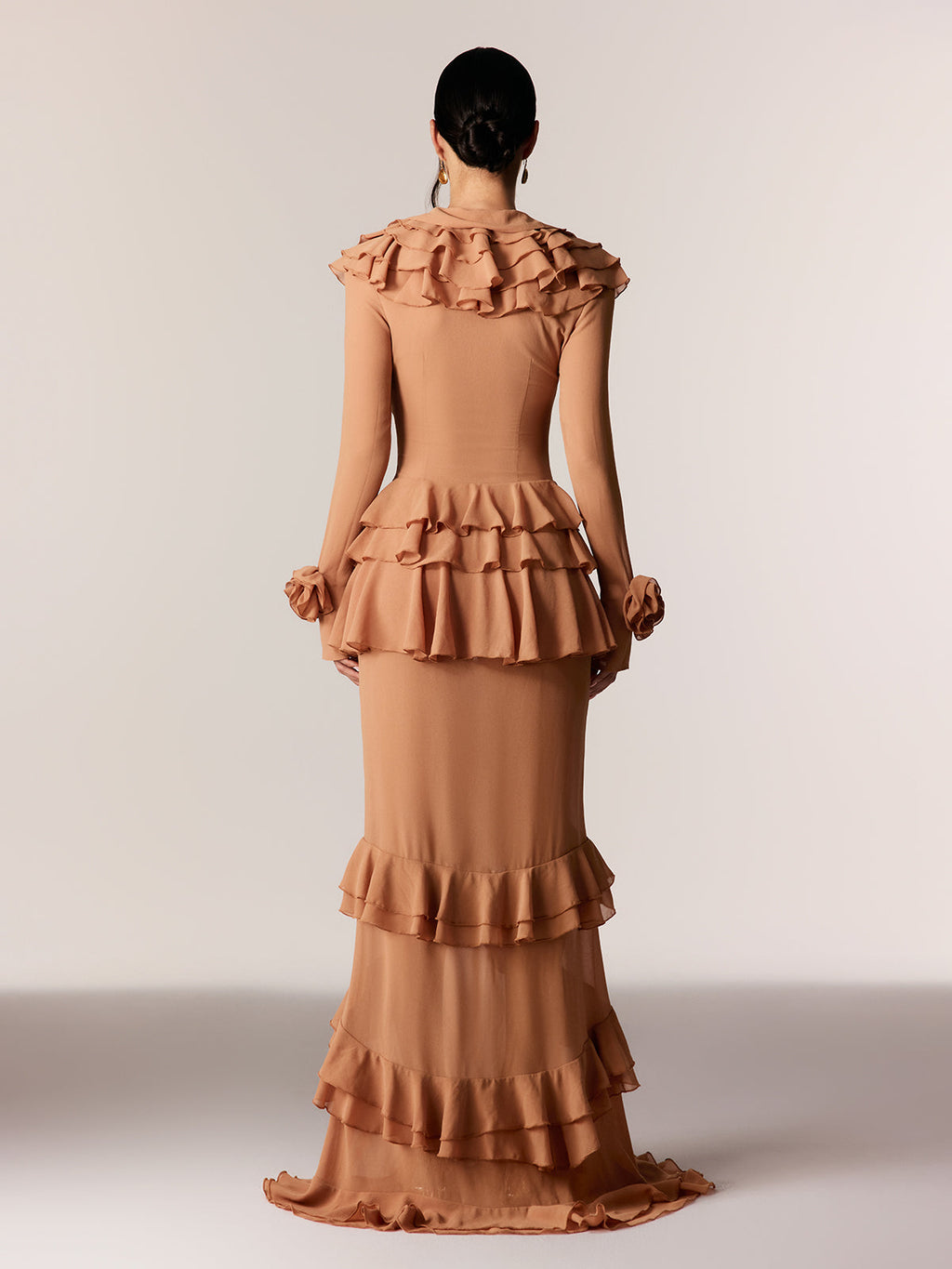 Daniil Flower Ruffle Maxi Dress