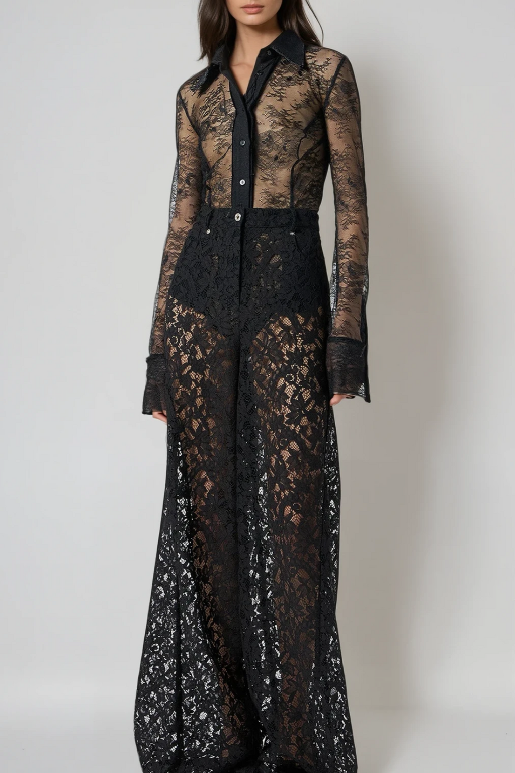 Danilo Mesh Lace Long Sleeve Bodysuit