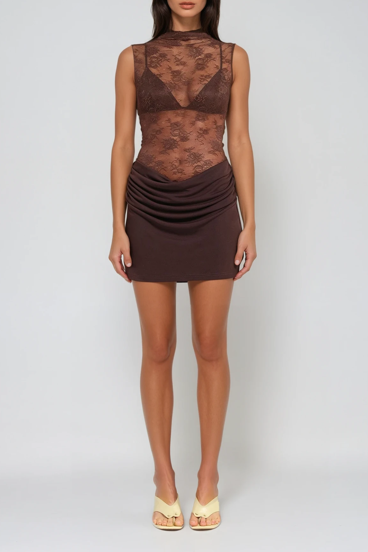 Danique Sleeveless Lace Mini Dress