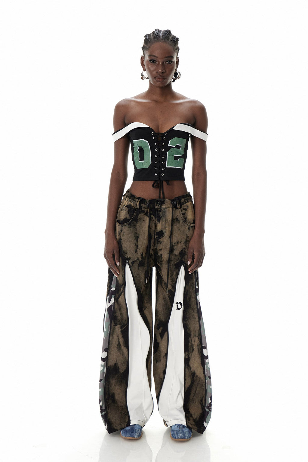 Dara Lace Up Print Top