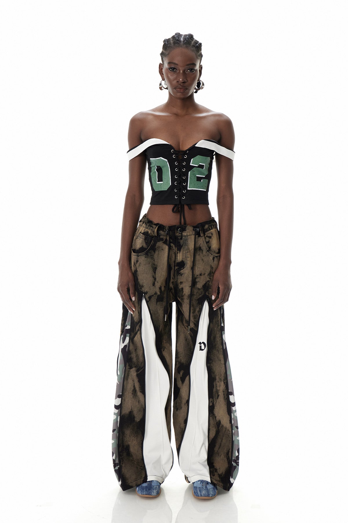 Dara Lace Up Print Top