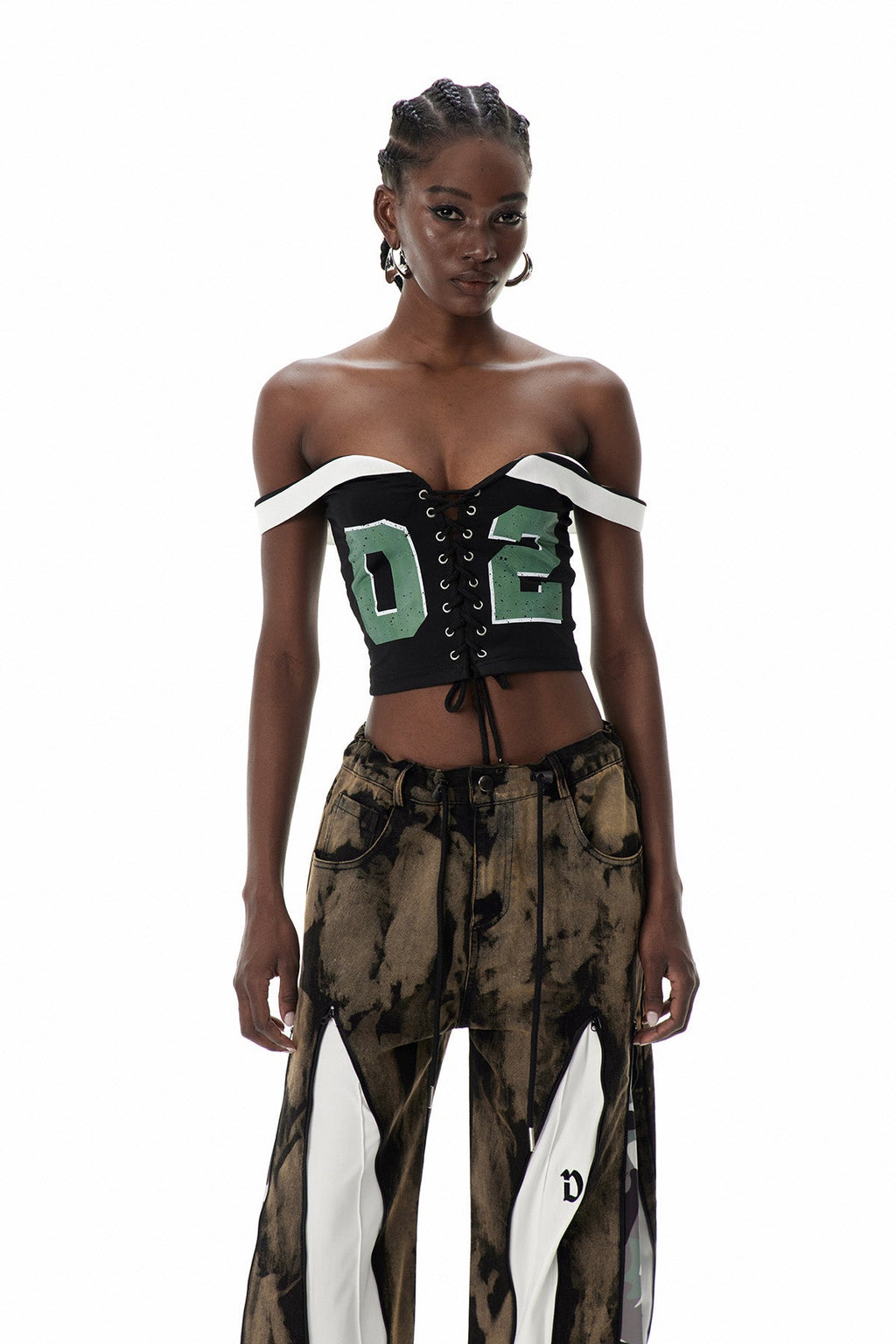 Dara Lace Up Print Top