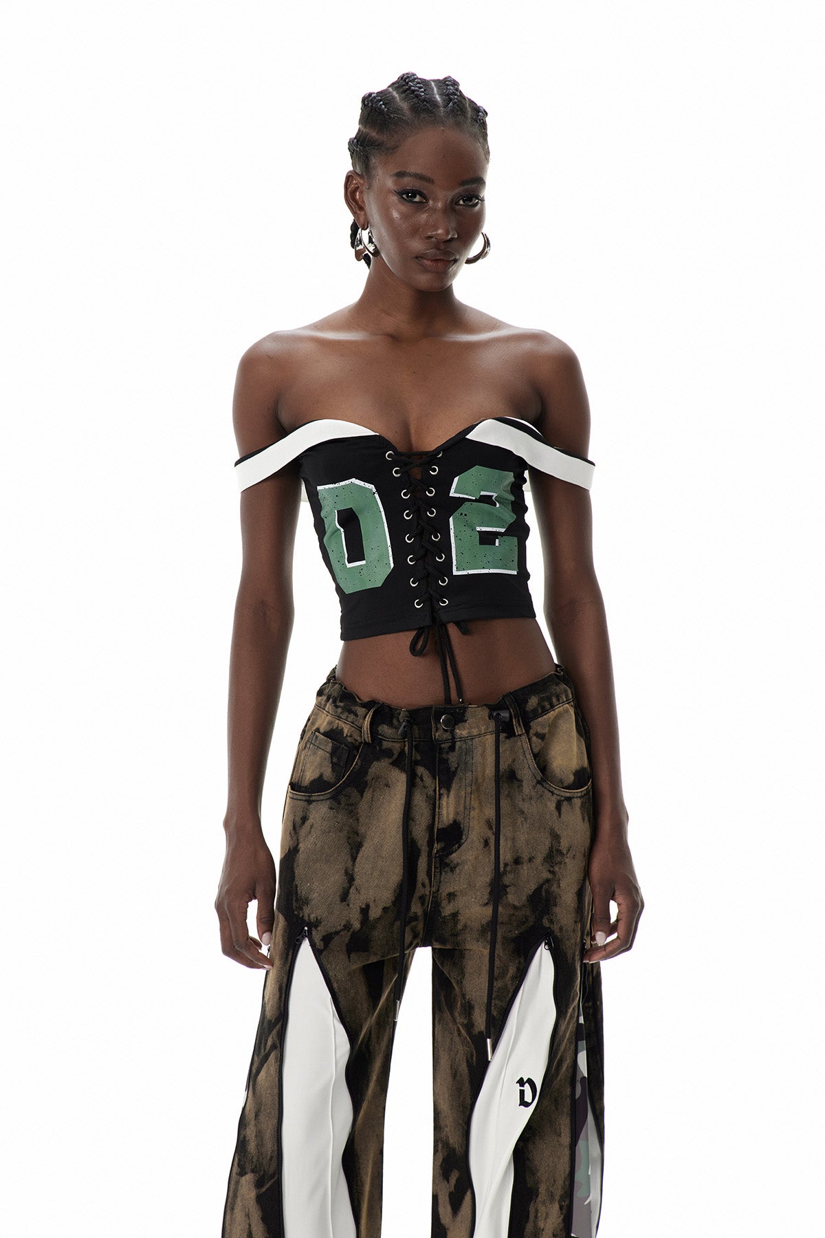 Dara Lace Up Print Top