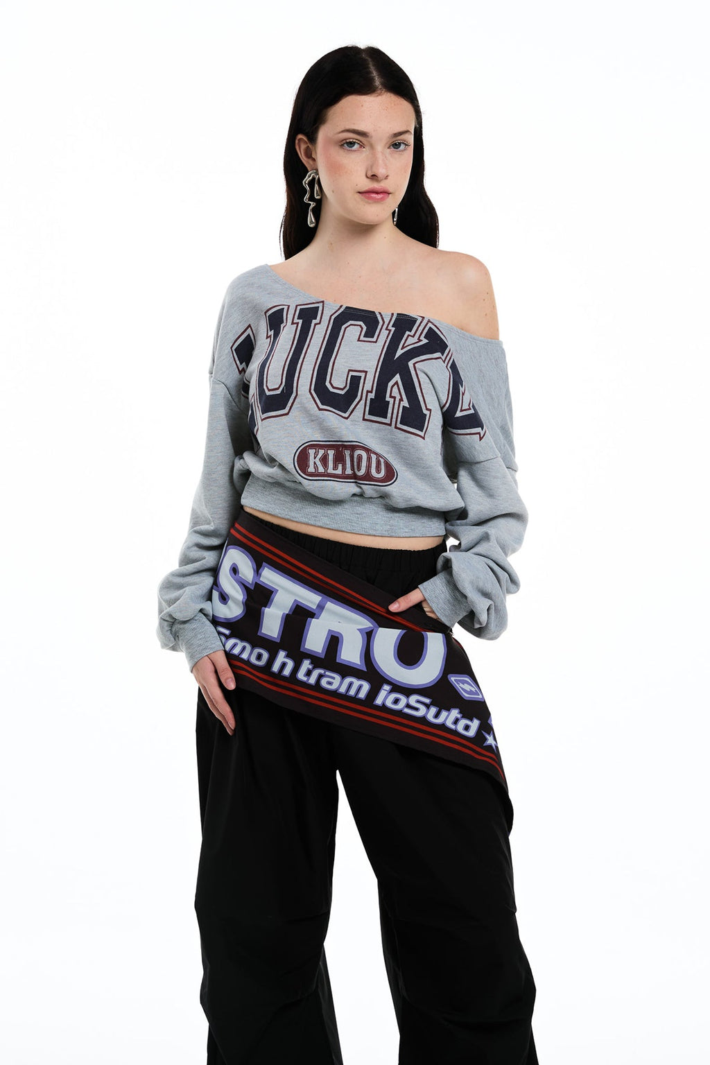 Daragh Long Sleeve Print Crop Top