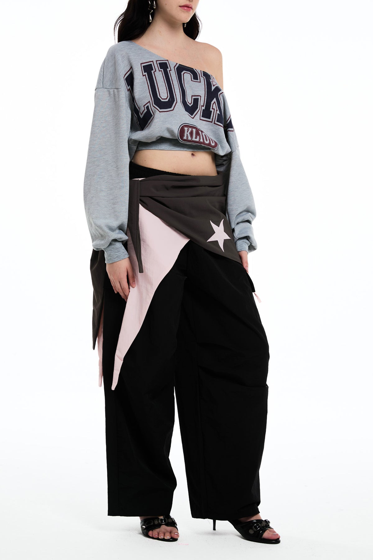 Darayavaush Asymmetric Star Wide Leg Pants