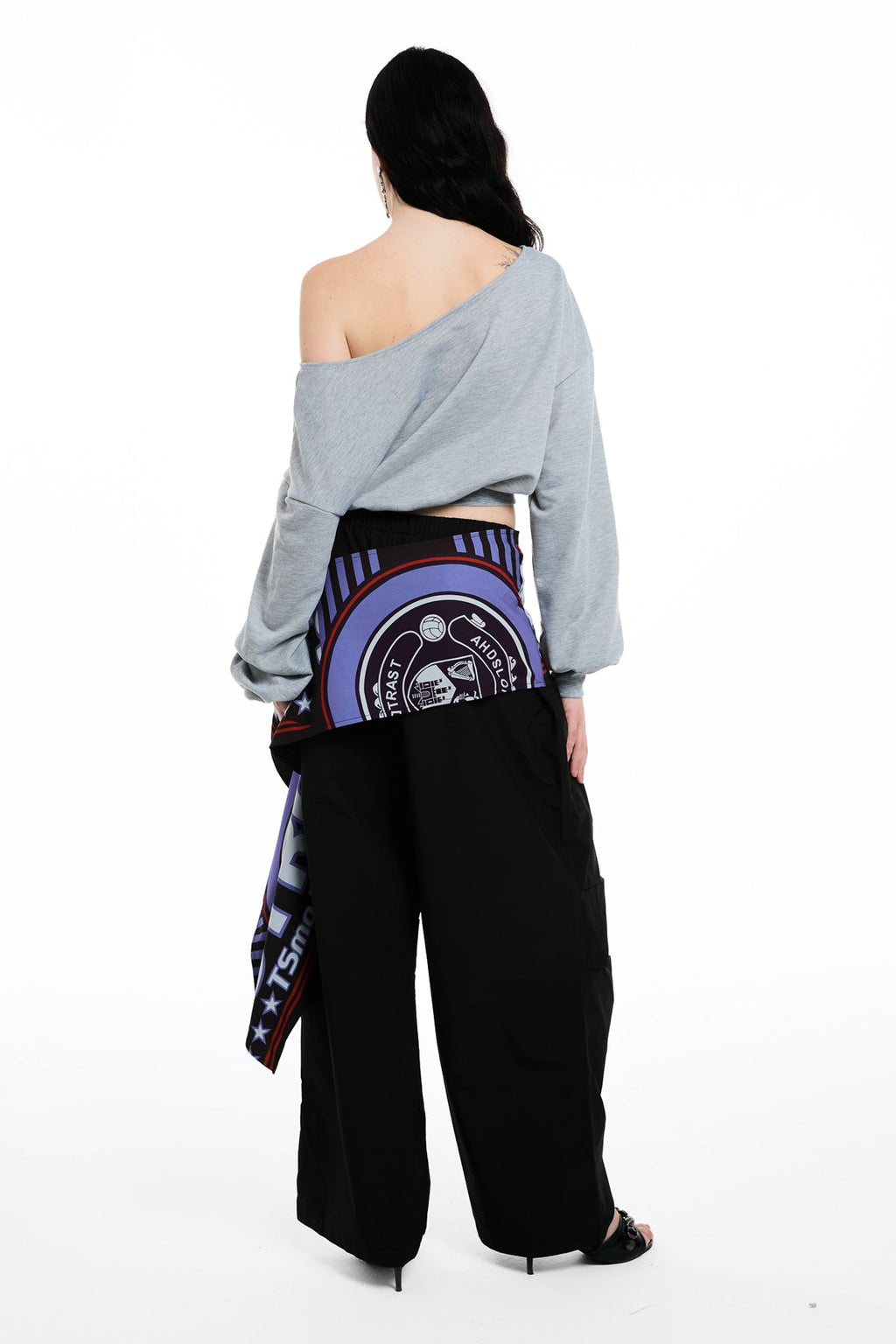 Daragh Long Sleeve Print Crop Top