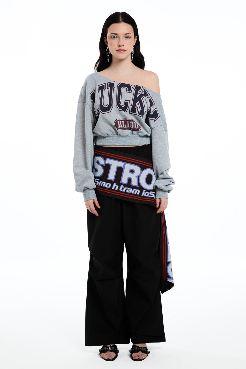 Daragh Long Sleeve Print Crop Top