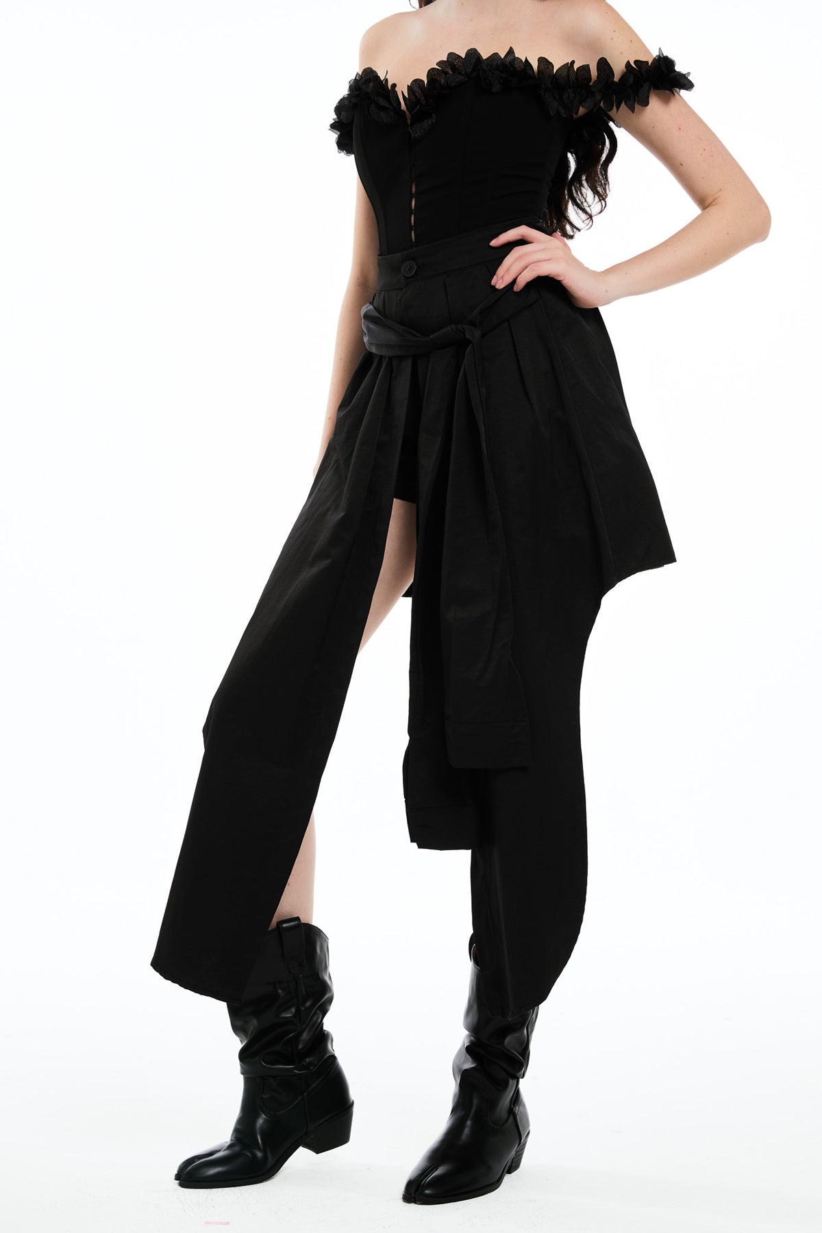 Darcey Asymmetric Fringe Skirt