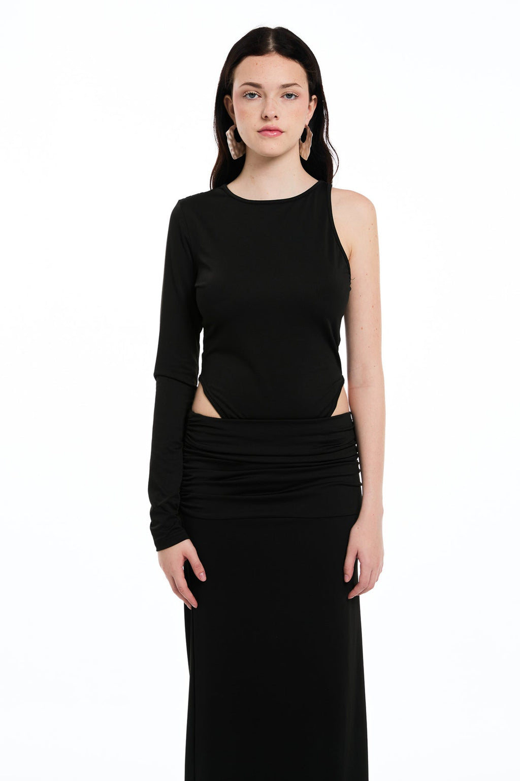 Darci Asymmetric Cutout Lace Skirt Set