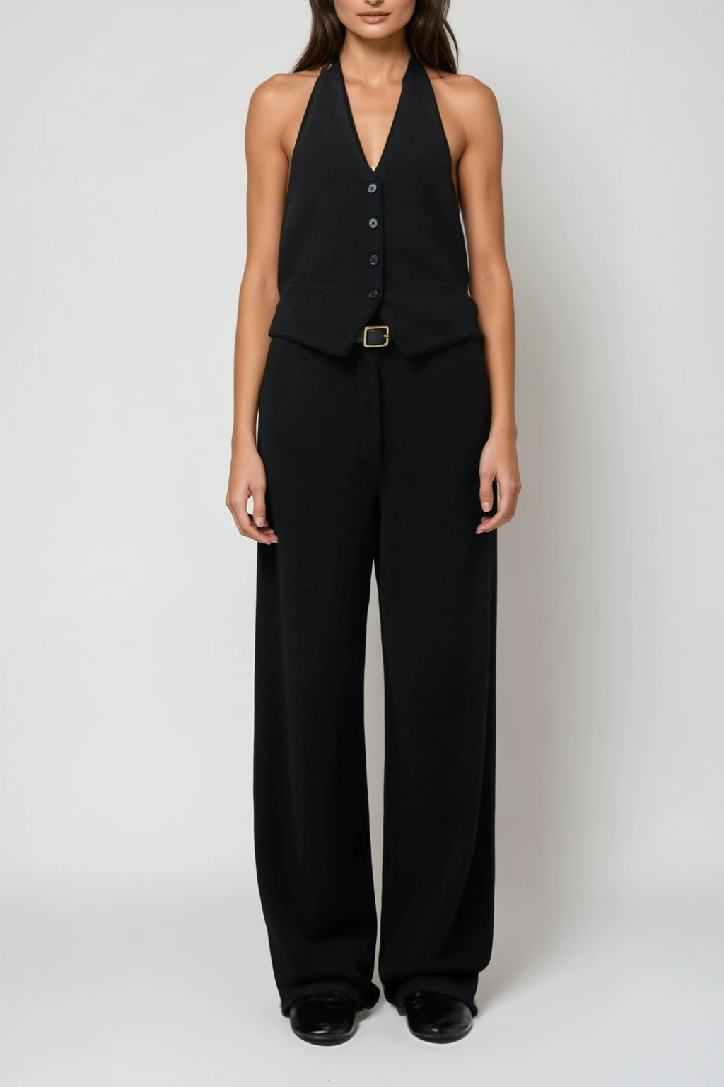 Dariush Halter Neck Pants Set In Black
