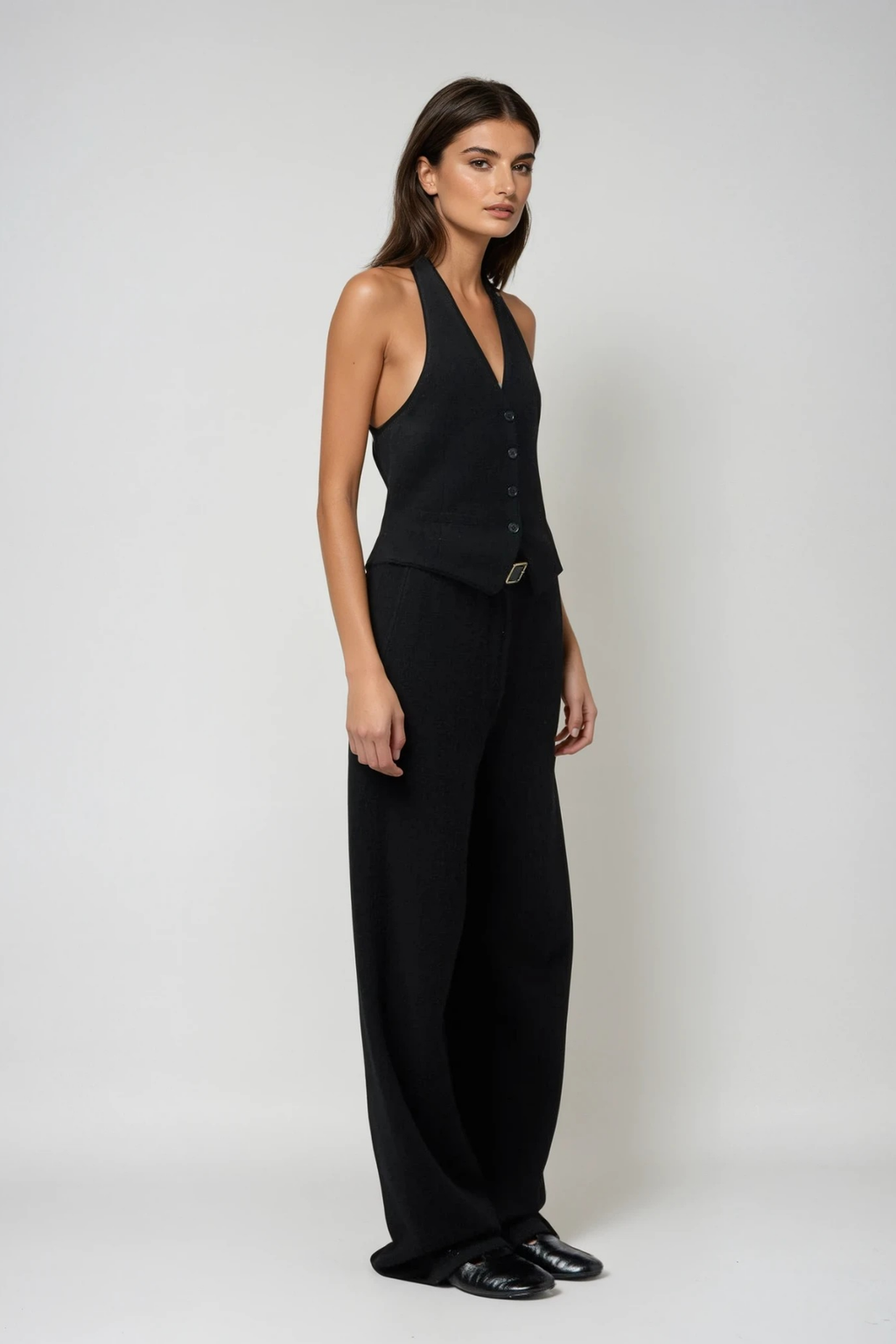 Dariush Halter Neck Pants Set In Black