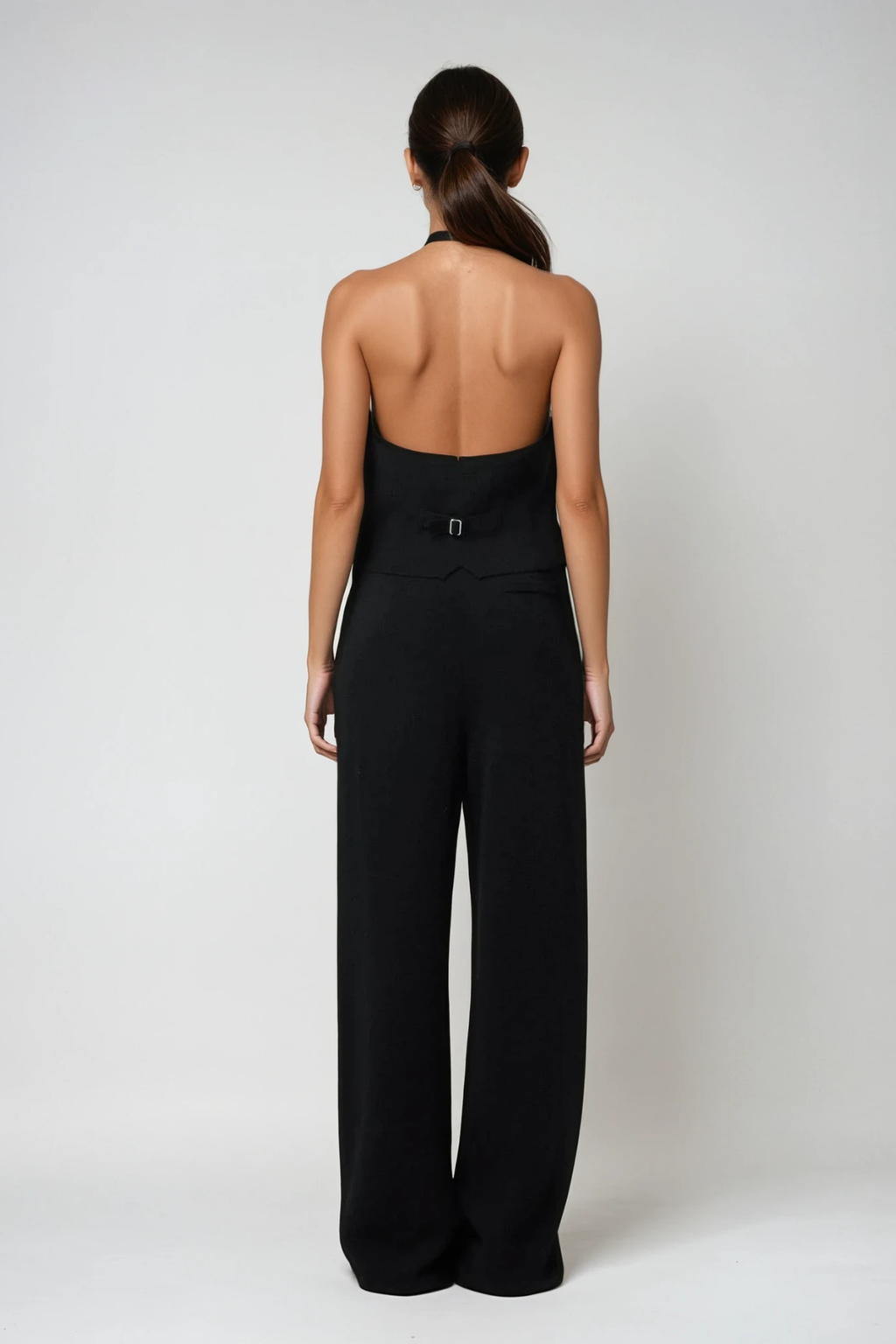 Dariush Halter Neck Pants Set In Black