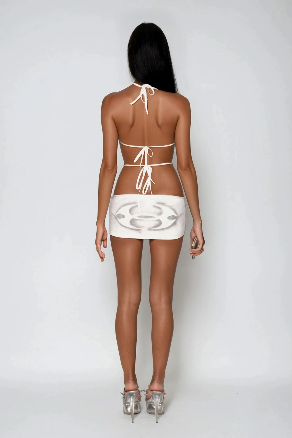 Dariya Eyelet Backless Cutout Mini Dress