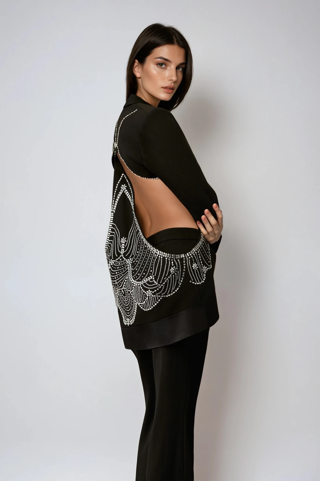 Darrell Rhinestone Cutout Pants Set