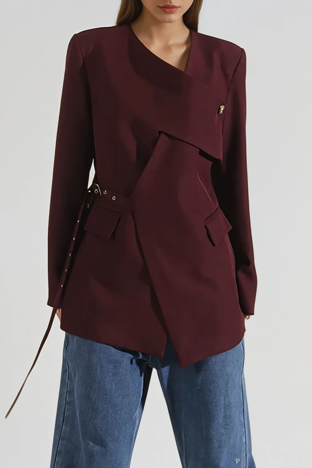 Darrin V Neck Asymmetric Jacket