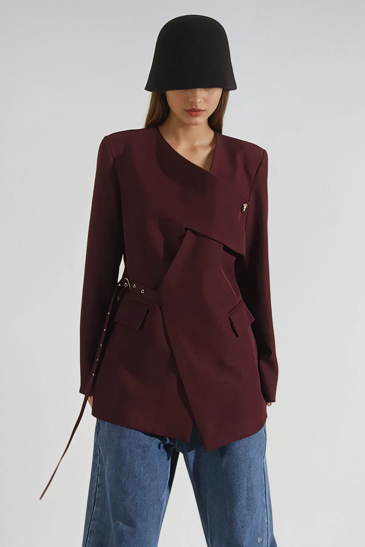 Darrin V Neck Asymmetric Jacket