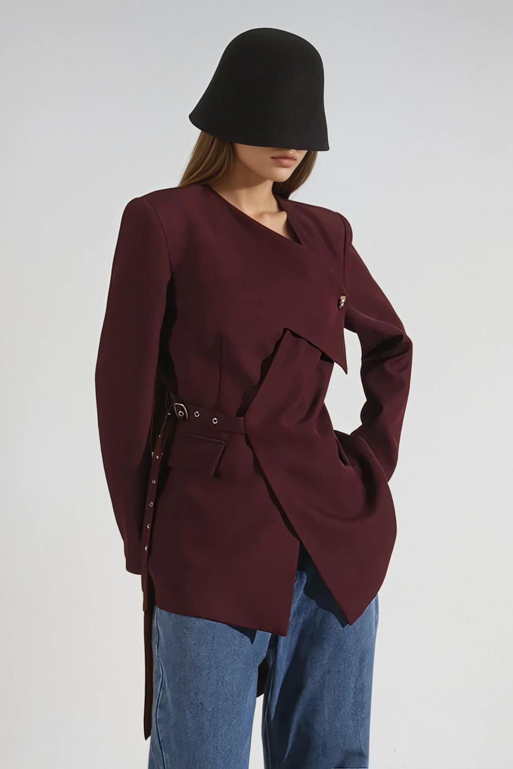 Darrin V Neck Asymmetric Jacket