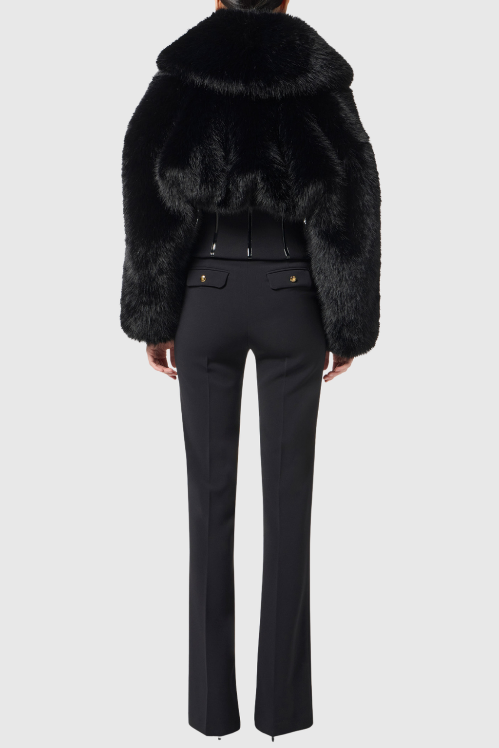 Davin Lapel Corset Faux Fur Jacket