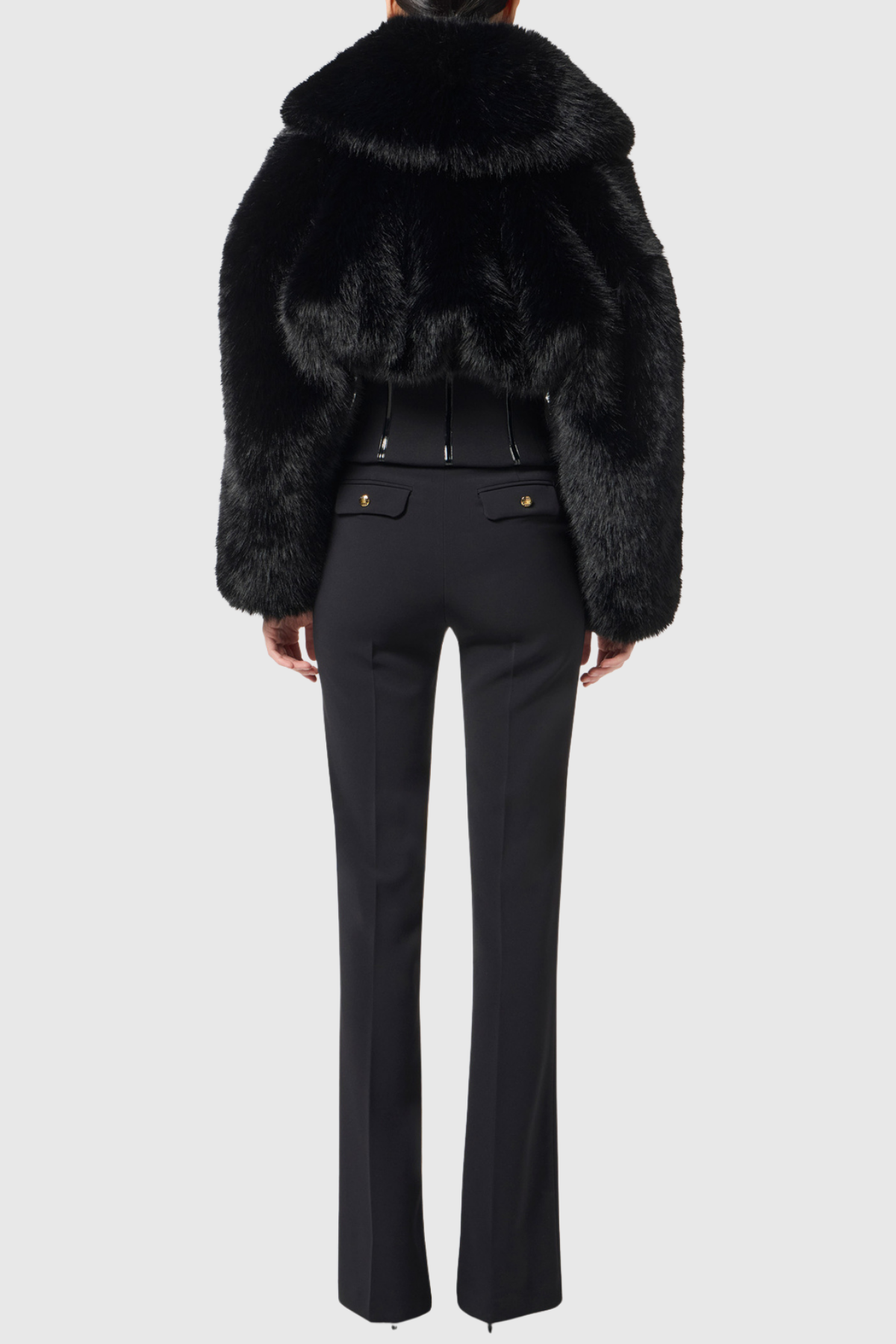 Davin Lapel Corset Faux Fur Jacket