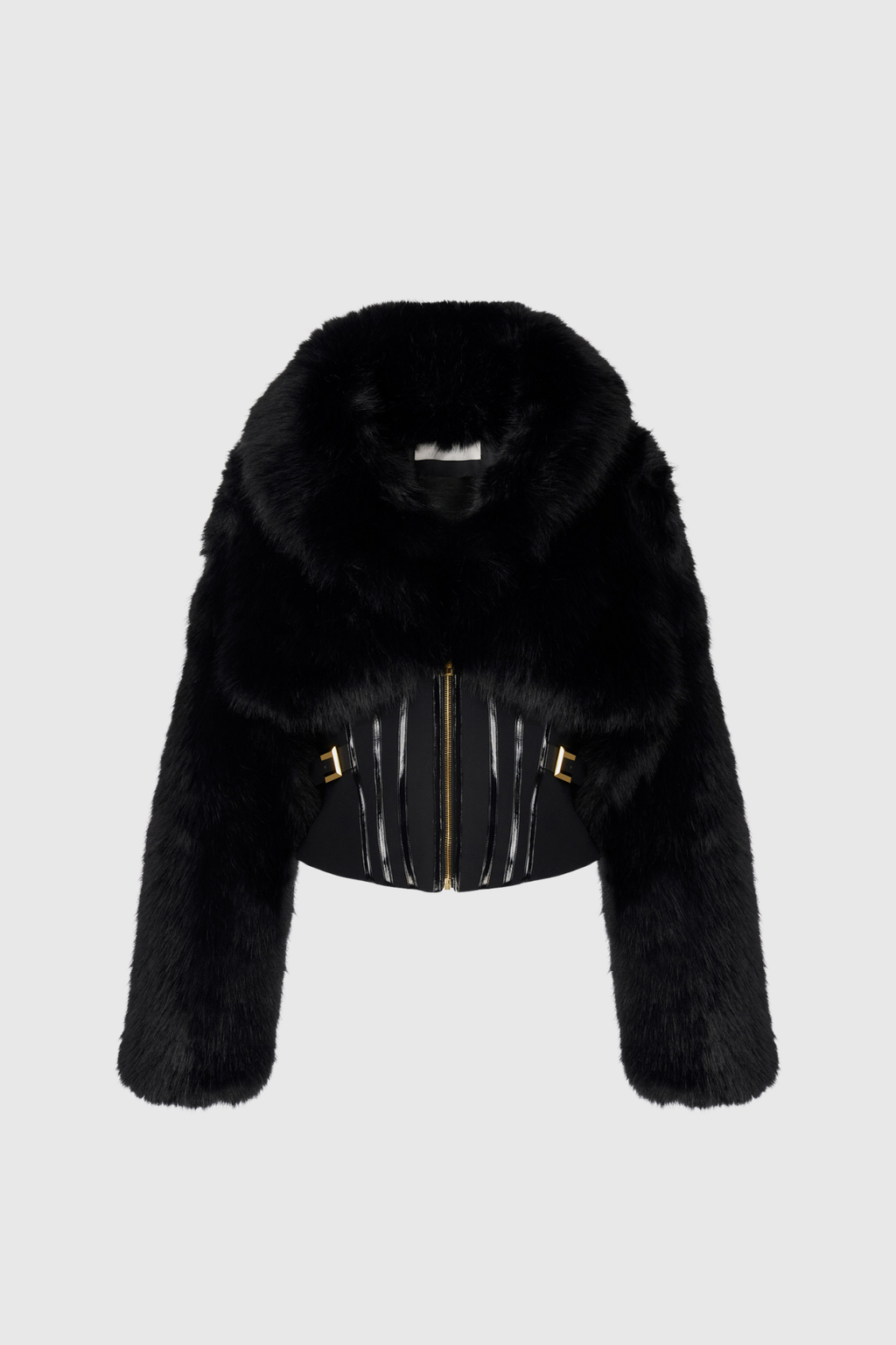 Davin Lapel Corset Faux Fur Jacket