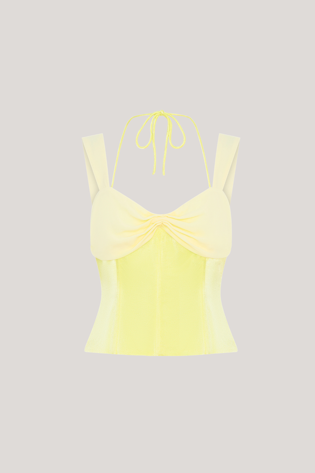 Daviti Lace Up Bodycon Skirt Set In Yellow