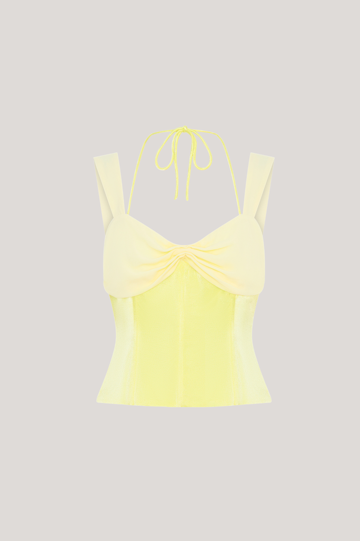 Daviti Lace Up Bodycon Skirt Set In Yellow