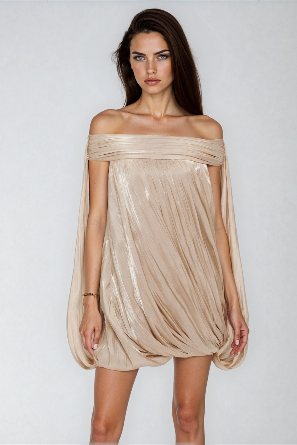 Davonte Off Shoulder Ruch Mini Dress